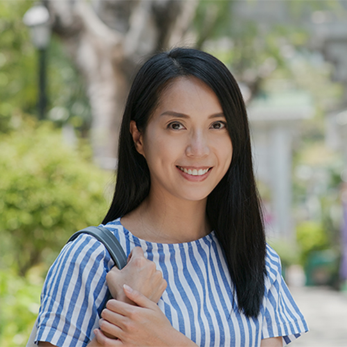 Asian woman smiling